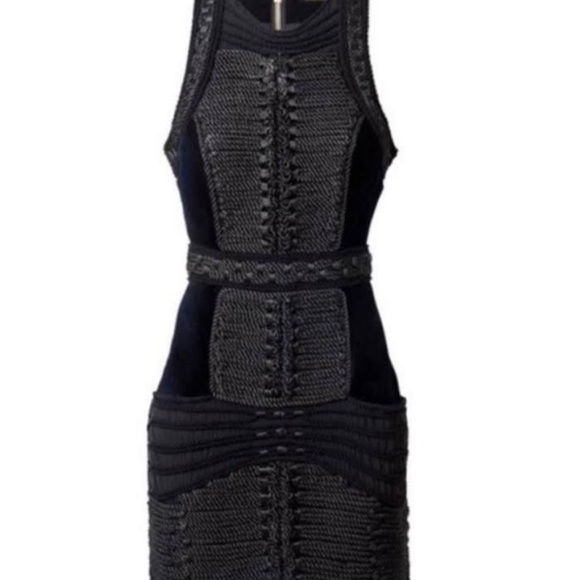 NWOT Balmain x H&M Black Velvet Rope Cocktail Dress Mini - Picture 2 of 11